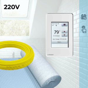 CosyFloor Cable Infloor Heating System with Touchscreen Thermostat 220V